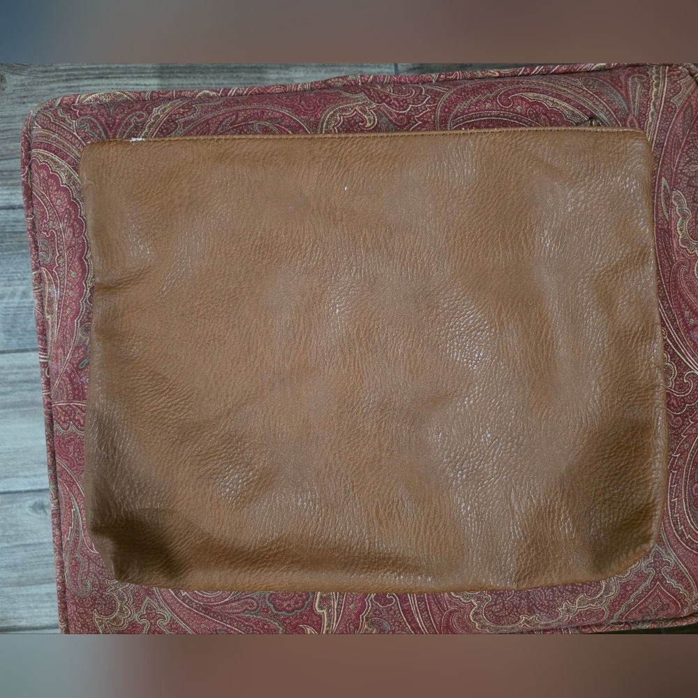 Free People Autumn Brown Large Tote/Cosmetic/Laptop Computer Bag 14.5”x11.5”